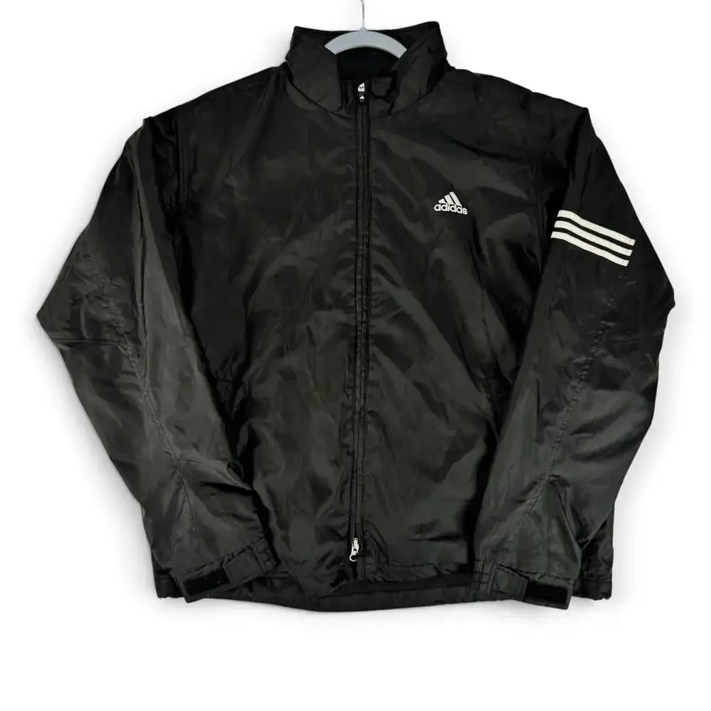 Adidas Climaproof Black Full Zip Lightweight Windbreaker Jacket